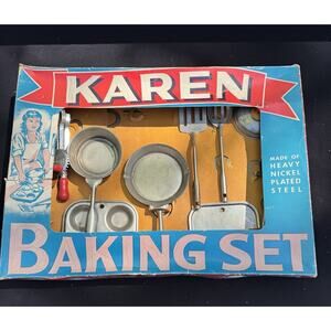VTG 1950’s KAREN Steel Baking Set #191 Made in Canada by PAX